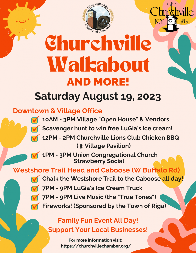 Churchville Walkabout Aug 19 2023 10AM-9PM